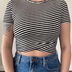 UO Striped ribbed crop top